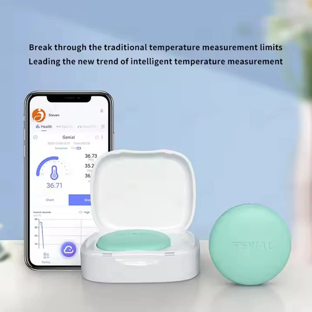 Termometro medico wireless digitale per bambini, tracciamento in tempo reale dell'APP, promemoria ad alta temperatura, uso sotto le ascelle