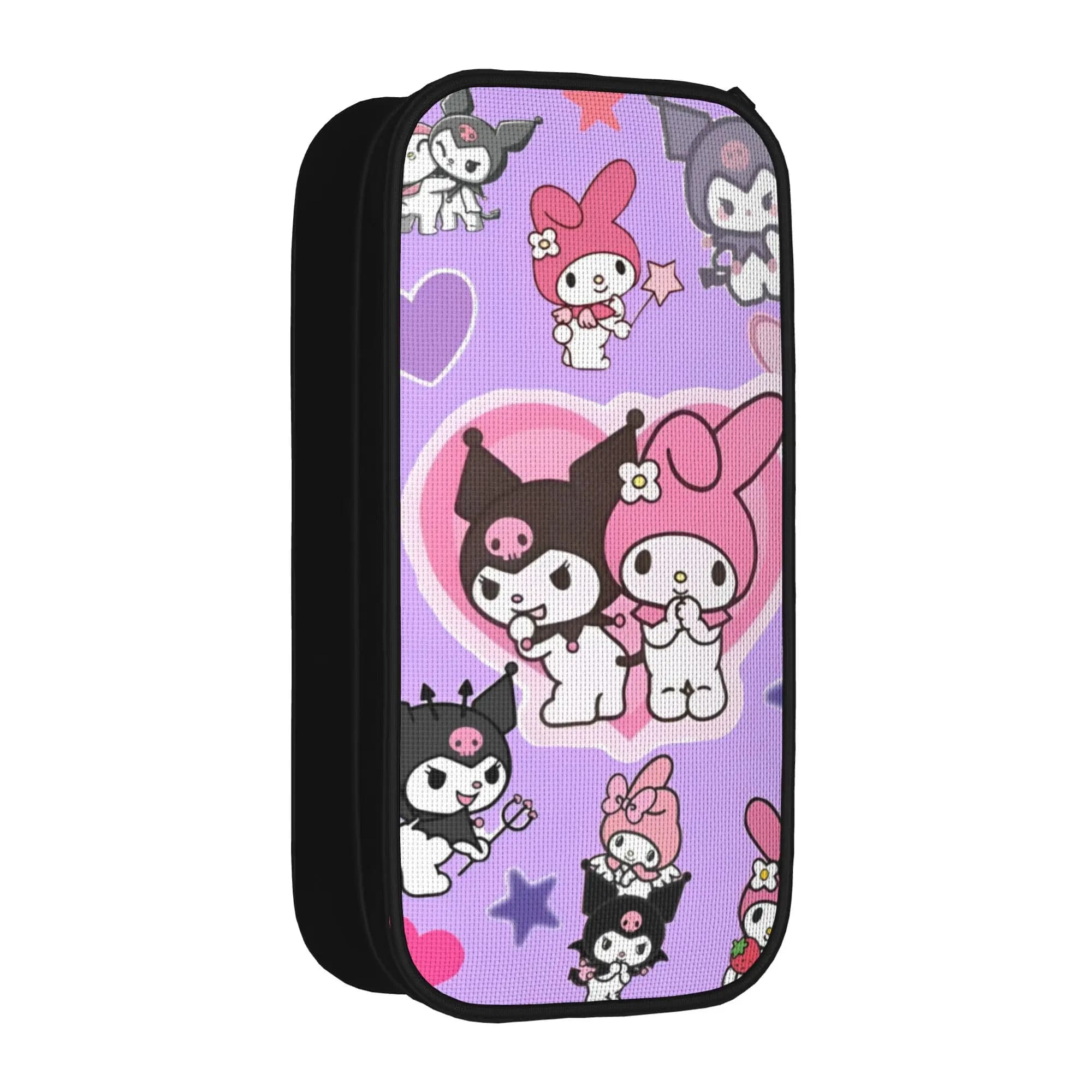 Simpatico astuccio per matite Kawaii My Melody e Kuromi, astuccio per matite a forma di cartone animato, per ragazza e ragazzo, borsa portaoggetti grande, regali per l'ufficio, articoli di cancelleria
