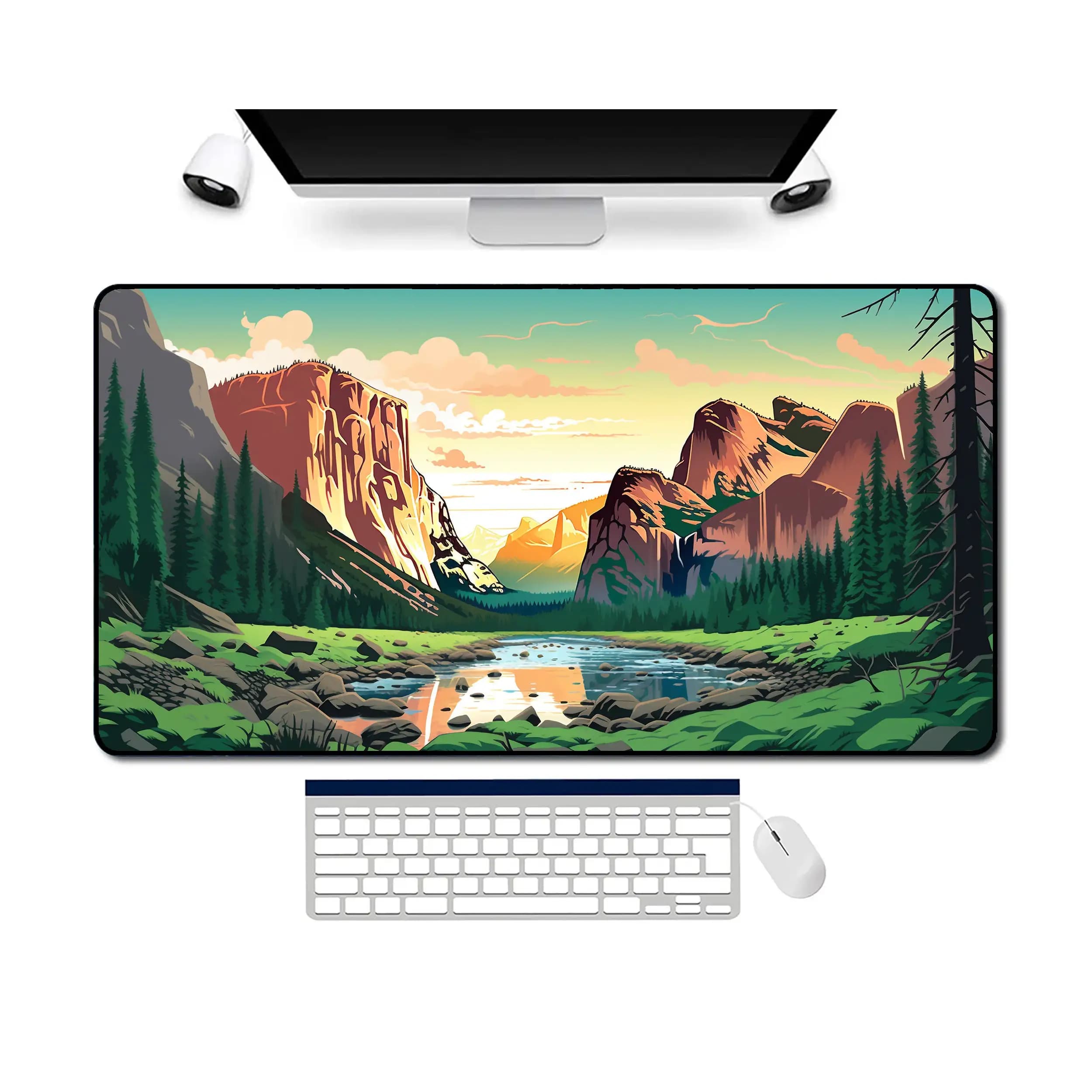 Parco Nazionale Yosemite, simpatico tappetino per mouse, tappetino da scrivania Yosemite XXL, tappetino decorativo per scrivania da gioco per ufficio, regalo perfetto per gli amici.
