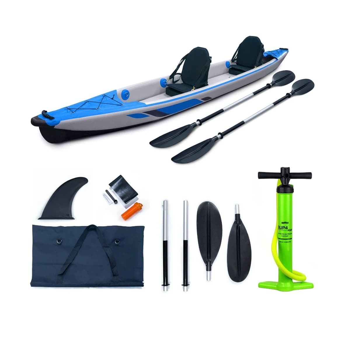 Canoa gonfiabile per kayak da mare d'acqua bianca per 2 persone completa con pagaie e pompa 2026 consigliata