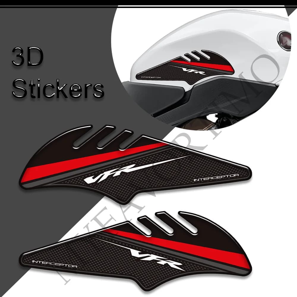 Per Honda VFR800F VFR800X VFR 800 FX Moto Protezione Rilievo del Carro Armato Grips Decalcomanie 3D Adesivi Gas Ginocchio Crossrunner Interceptor