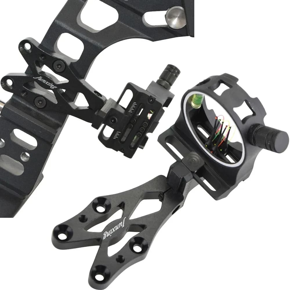 5 Pin Compound Bow Sight CNC Machined Aluminum Alloy 0.019" Optical Fiber LH RH Archery Sight for Outdoor Shooting Target Practice