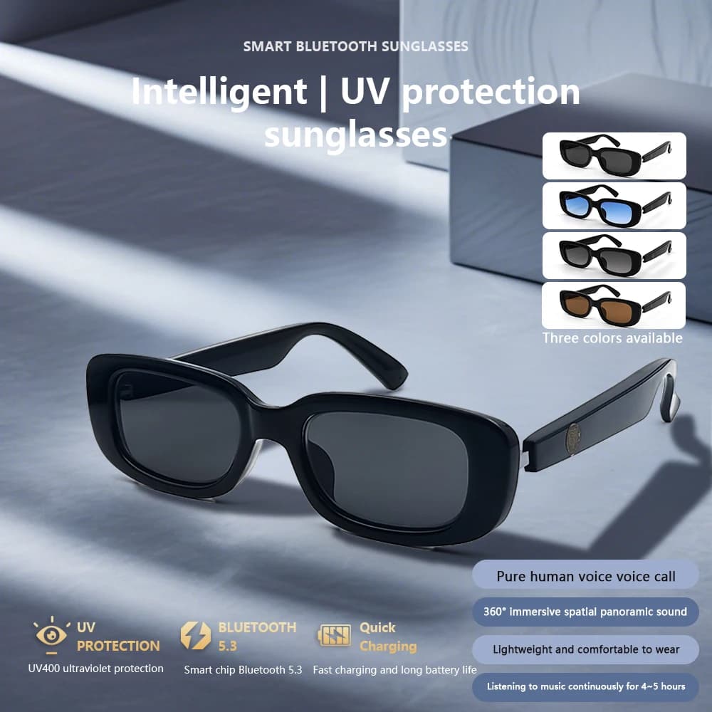 Bluetooth Smart Glasses with Cat Eye, Multifunction for Listening, Calling and Navigation, European and American Style Sunglasses with UV Protection