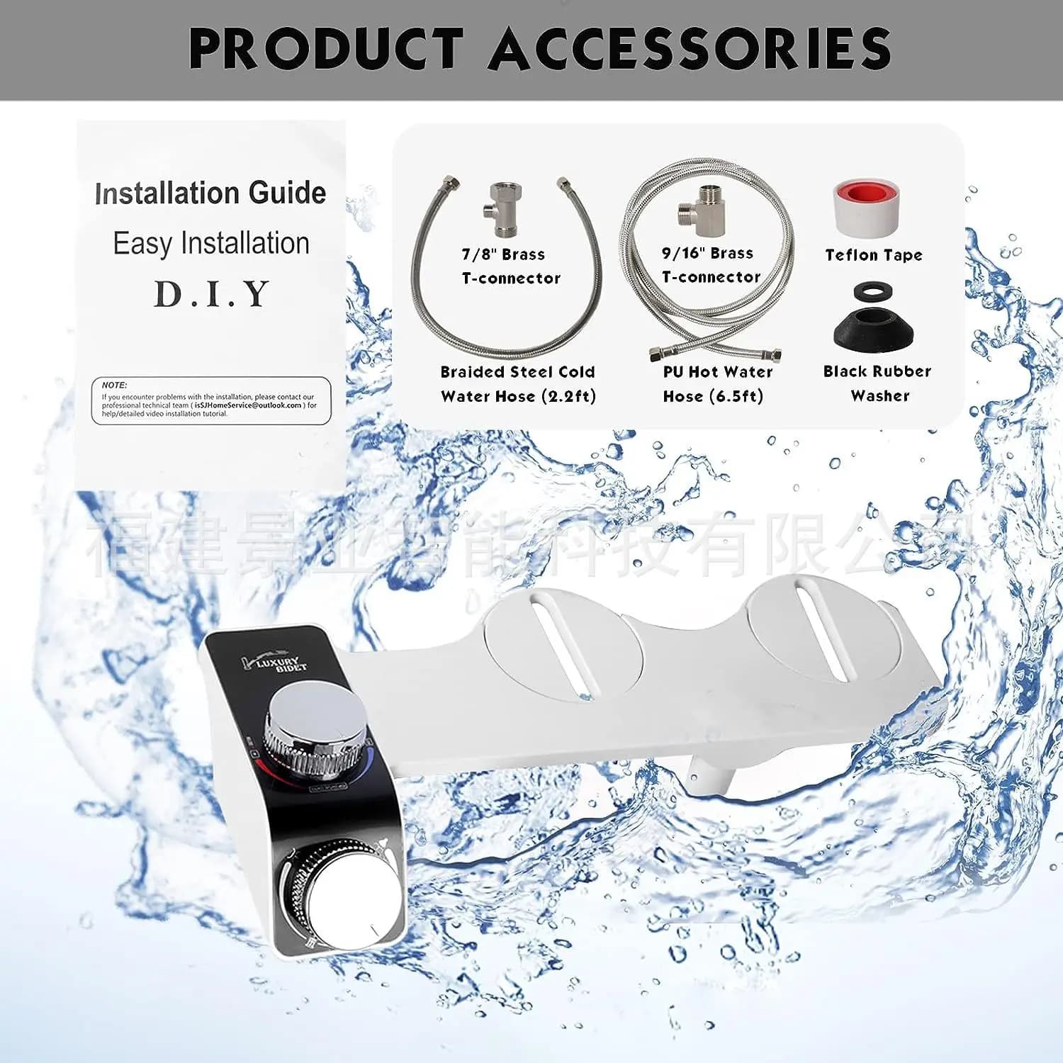 Ultrasottile Non Elettrico Pressione dell'acqua regolabile Acqua calda fredda calda Bidet autopulente Doppio ugello Spray Attacco per bidet