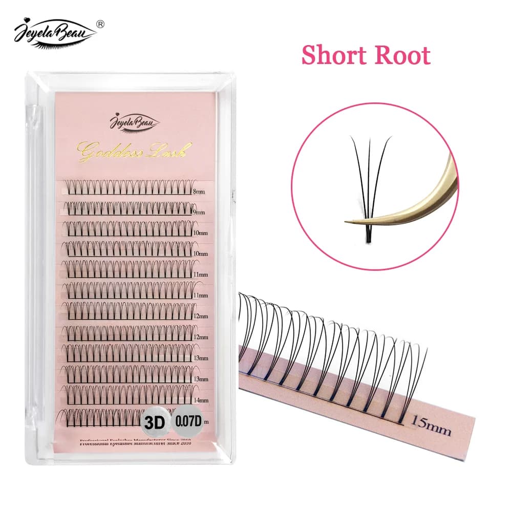 Dea 3D Premade Fan Eyelash Extensions Short Rope W-shaped Eyelashes Soft natural eyelashes with Russian volume Individual eyelashes in fake mink