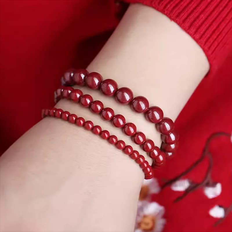 Bracciale in cinabro naturale uomo donna ricchezza fortunata Protezione braccialetto per la salute fisica braccialetto classico gioielli in cinabro chinagift