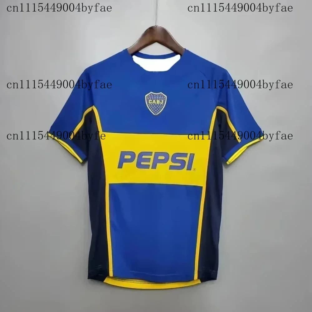 New 2026 T-Shirt Print Retro 2002 Boca Juniors Home Jerseys Juniors Home No.10 Jersey Quick-Drying Breathable Family Kids Tees