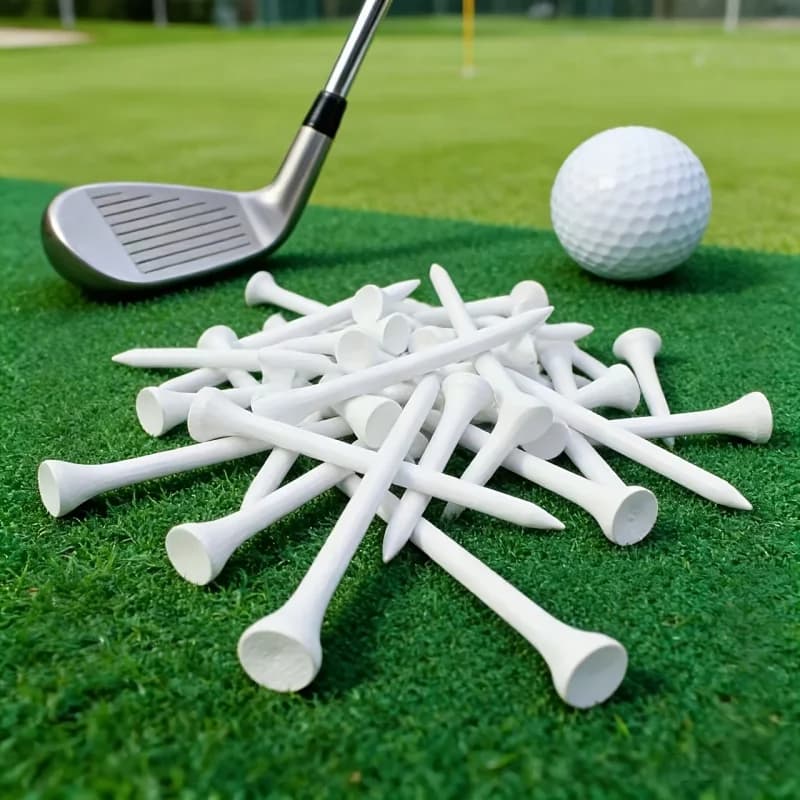 275 Inch White Wooden Golf Tees 20 Pack Premium Natural Wood Tees for Driving Range Course Practice Durable Eco Friendly Access