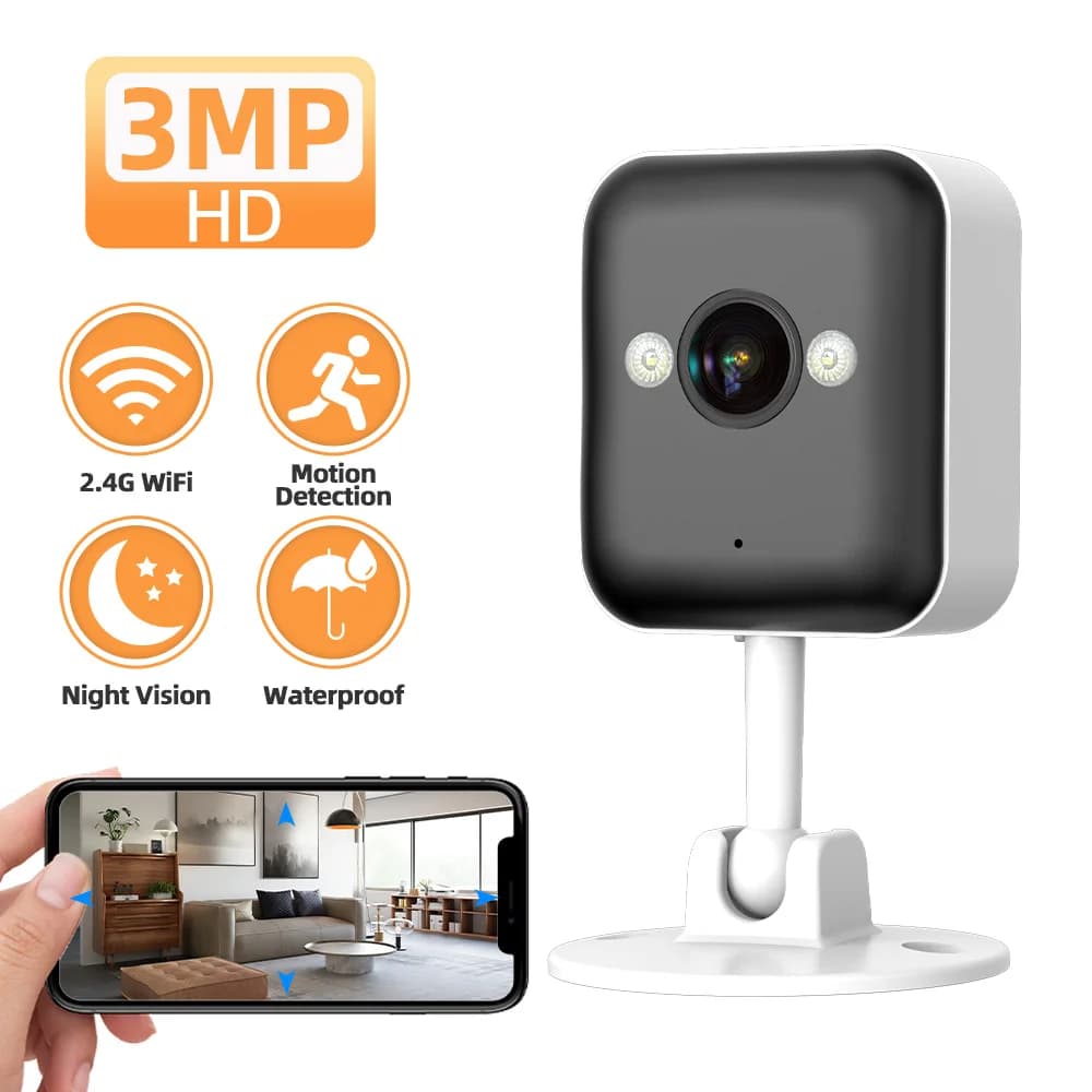 JOOAN Telecamera WiFi Mini da Esterno 3MP con Rilevamento Movimento e Visione Notturna, Audio Bidirezionale, Sicurezza Domestica, Baby Monitor