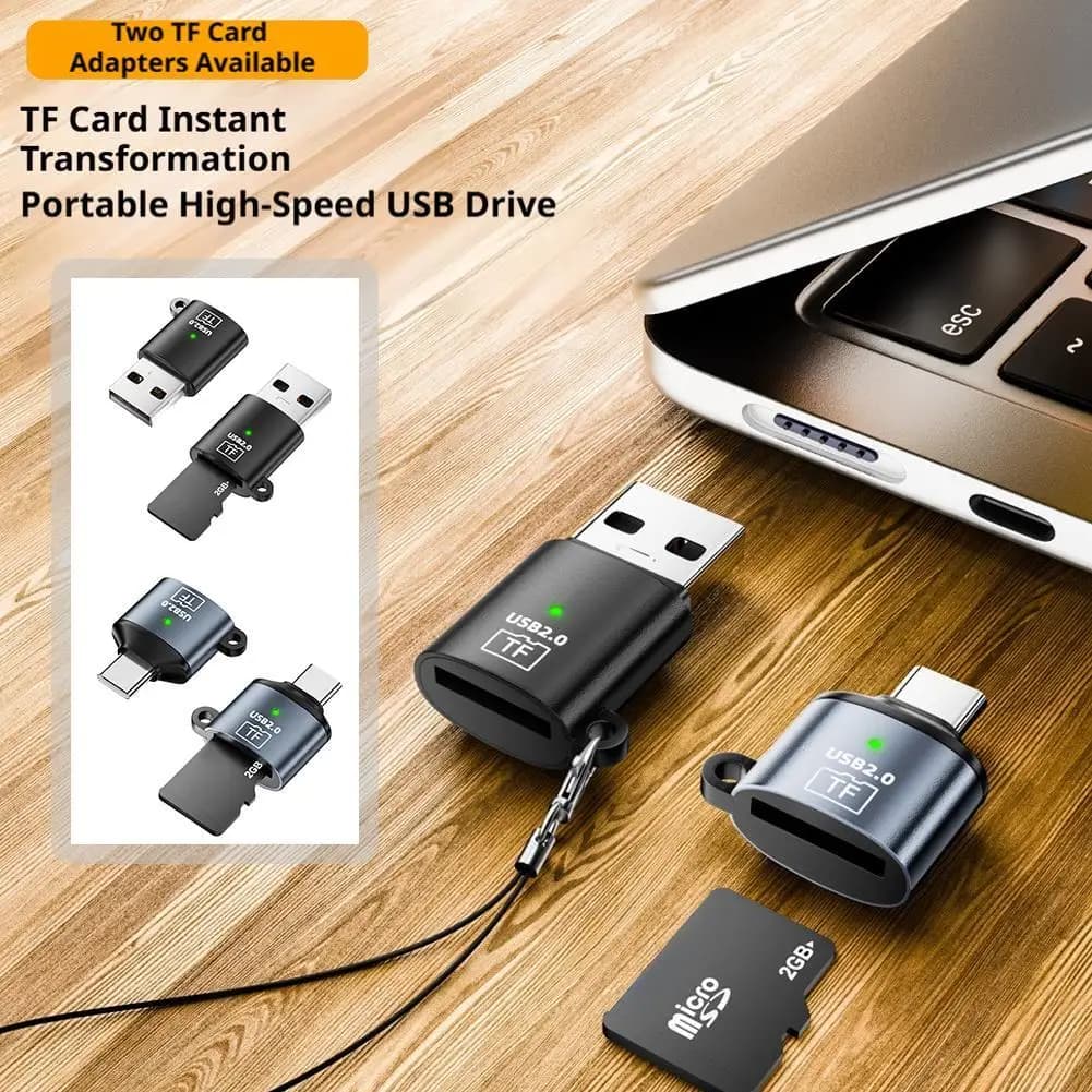 Type-C To TF Card Adapter, USB Card Reader, SD Memory Card Connector, Mobile Phone Expansion Adapter