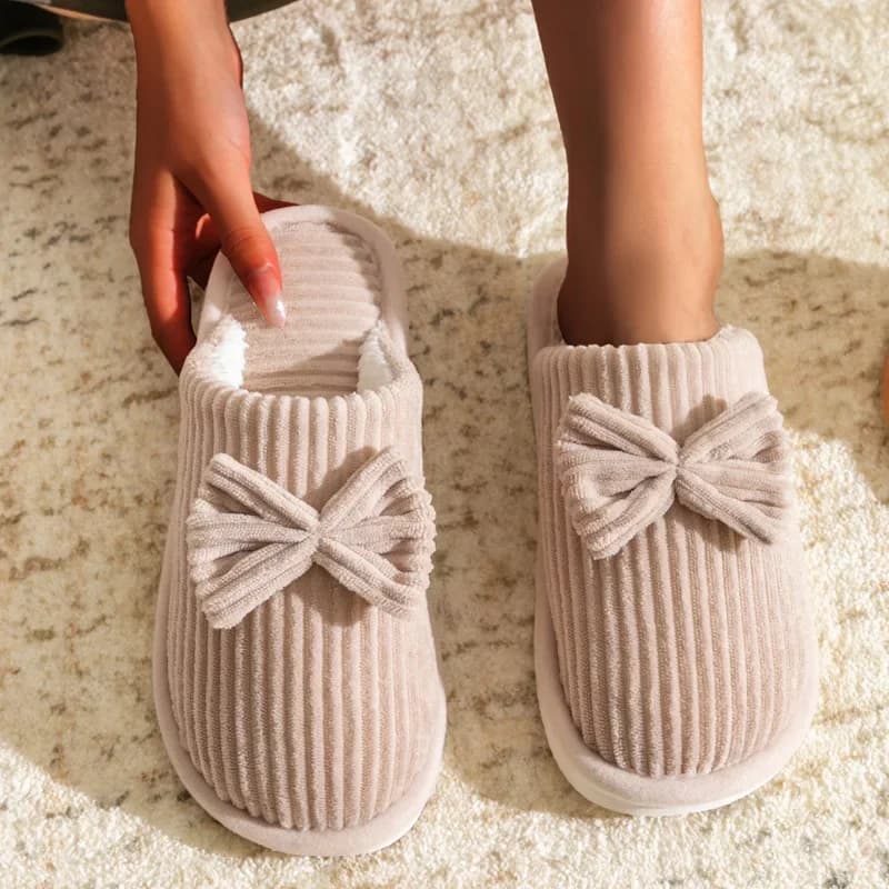 Pantofole con fiocco da donna alla moda Autunno/Inverno Pantofole da camera da letto per interni leggere e comode e morbide per la casa 2033