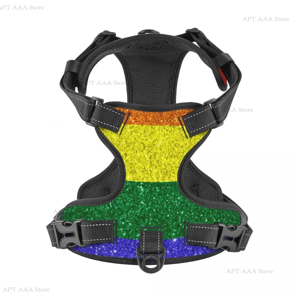 Pettorina per animali domestici con bandiera dell'orgoglio arcobaleno glitterato, piccola, media, grande, riflettente, per cani divisi, moda all'aperto Dropshipping