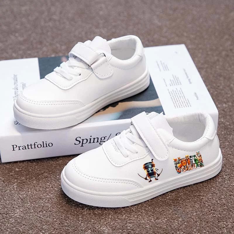 Italian Brainrot Scuola con suola morbida Scarpe da ginnastica bianche Scarpe da corsa elementari Studenti Telala Divertente squalo Ragazzo Ragazza Figura Plimsolls