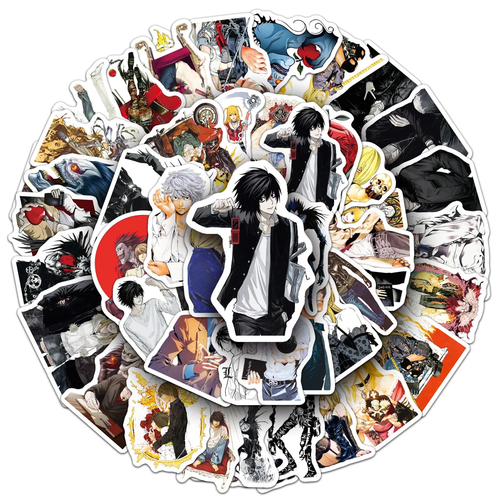 10/50 Pezzi Adesivi Graffiti Death Note, Decalcomanie Anime Personalizzate, Decorazione Cool per Casco Moto, Scatola di Cancelleria, Adesivi Impermeabili