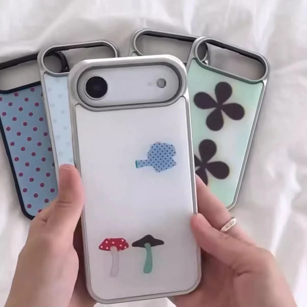 Clmj Cartoon Mushroom Phone Case for iPhone 17 17e 16e 16 15 14 13 12 11 Air Pro Max X XR XSMAX 8 7 Plus Luxury Clear Soft