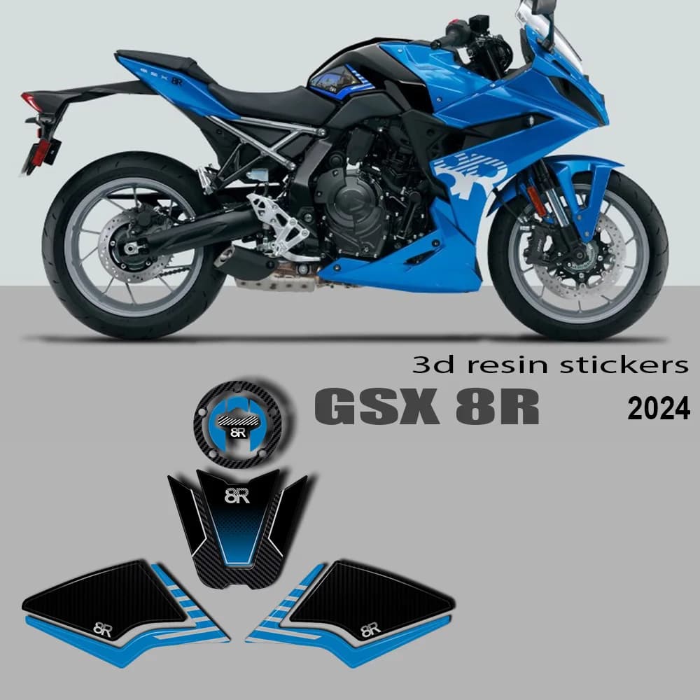 Nuovo per GSX8R GSX 8R protezione del serbatoio del carburante laterale del motociclo adesivo in resina 3D per accessori GSX-8R 2024