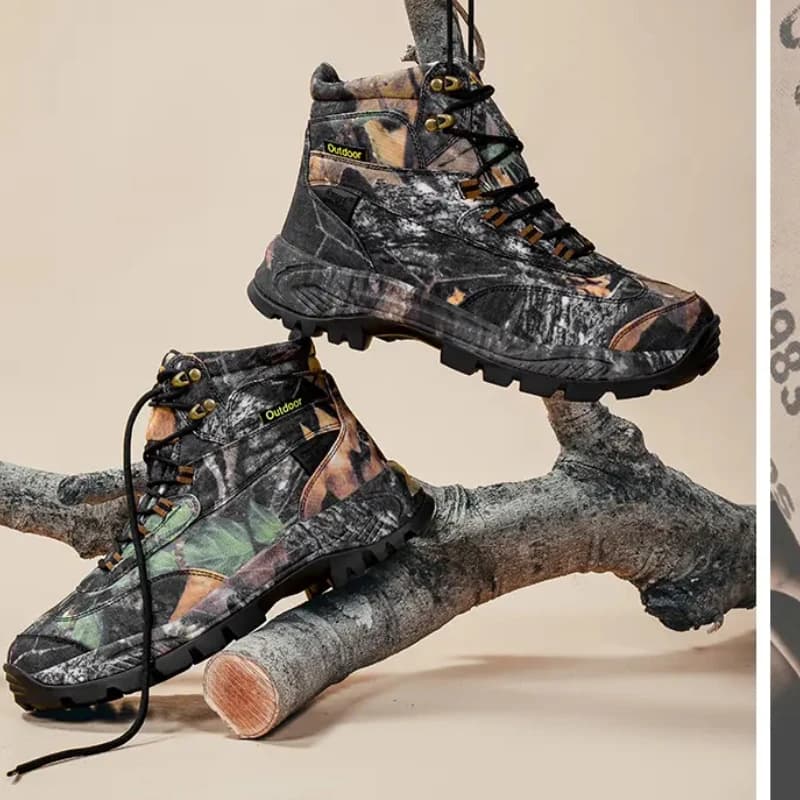 Stivali da caccia mimetici alti da uomo Scarpe sportive traspiranti Stivali da alpinismo impermeabili resistenti all'usura per escursioni all'aperto