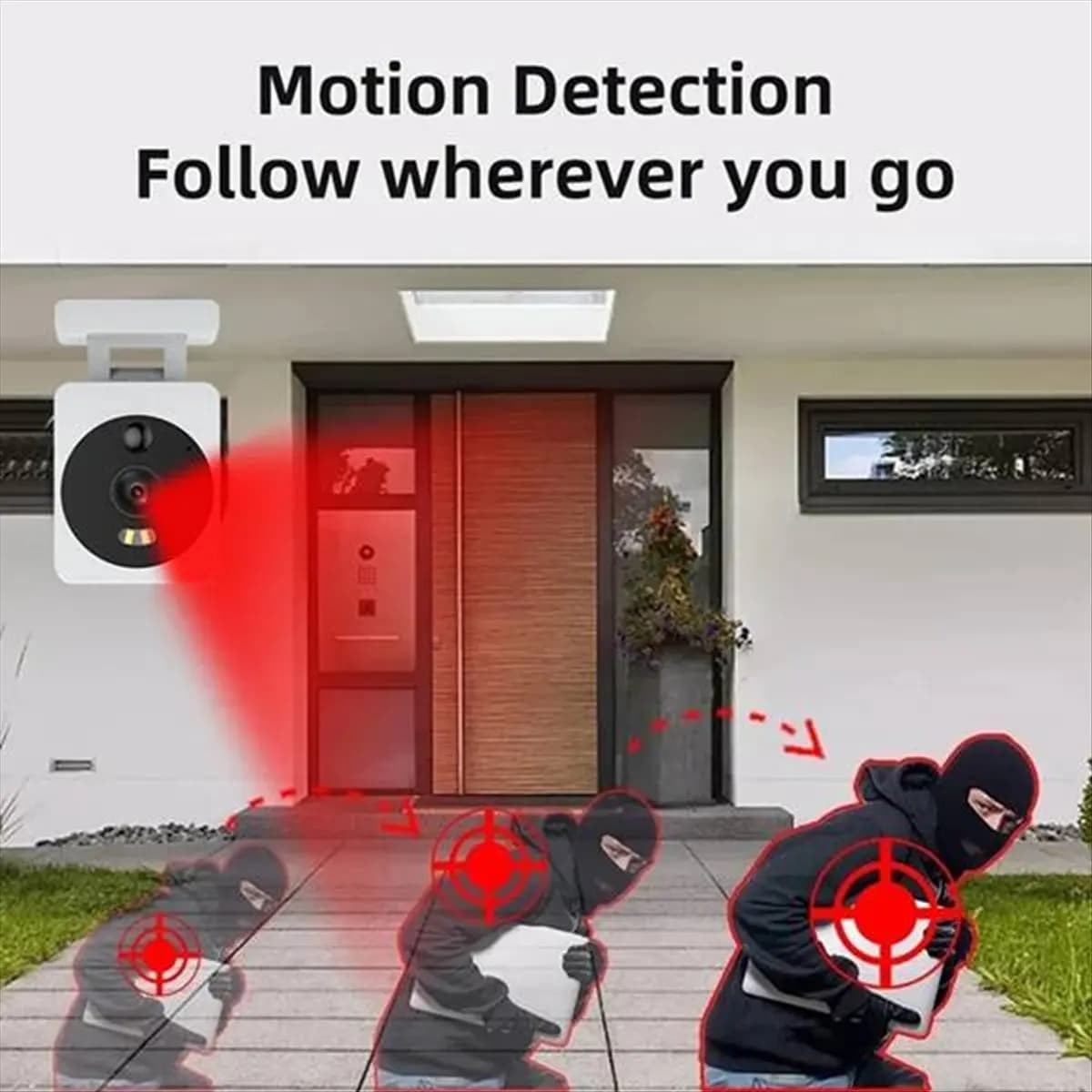 AS62 Mini Telecamera di Sicurezza WiFi Tuya 3MP HD con Rilevamento Movimento, Visione Notturna a Colori, Telecamera CCTV Impermeabile, Spina USA