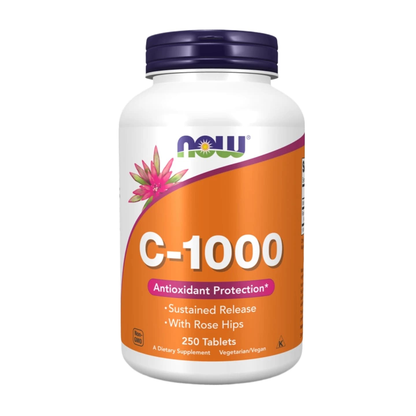 Vitamin C supplement C-1000 1000mg with Rose Canine and Flavonoids, 250 Flacon tablets - Supplement for Immunite System Support