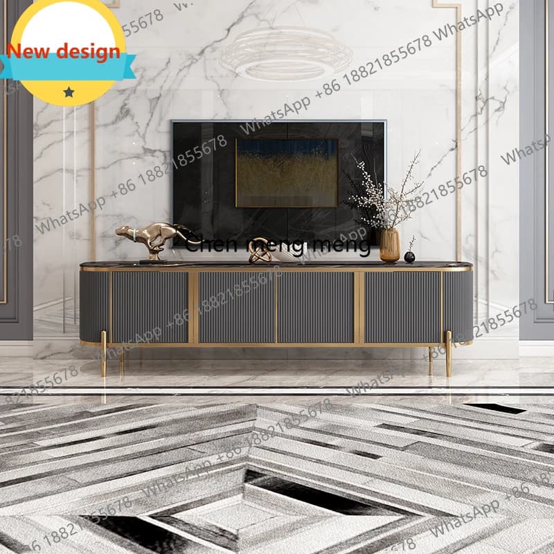 Mobile TV di Design c139, Semplice e Moderno, Tavolo TV Universale per Soggiorno, Mobile Porta TV di Lusso