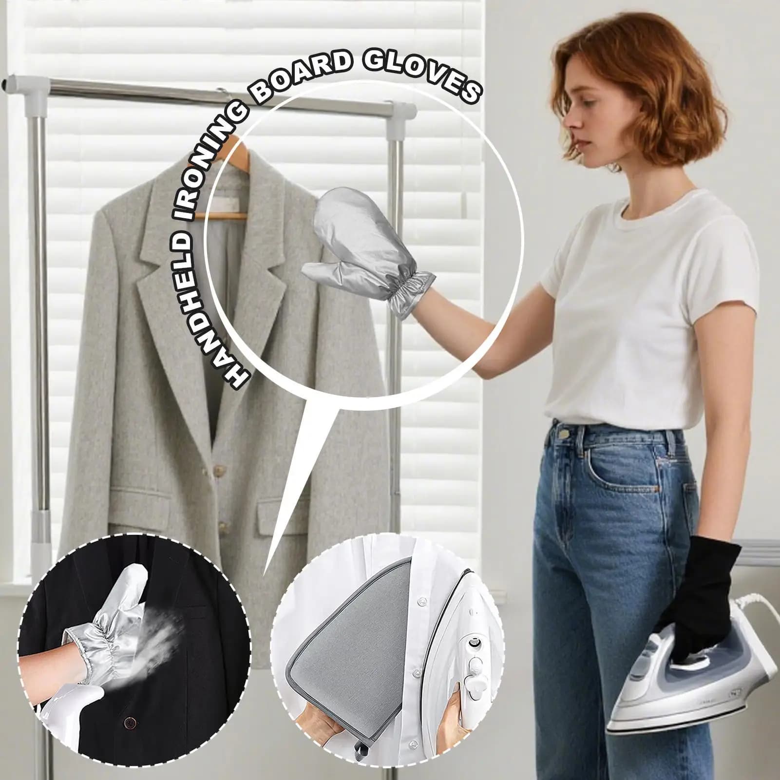 Guanti da stiro per indumenti a vapore Guanti da stiro per indumenti resistenti al calore Accessori per piroscafo per professionisti Detergenti a secco per la casa