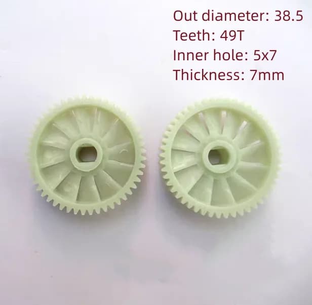 2 pz/lotto Ingranaggio in plastica da 49 denti 38,5 mm 5x7 mm per gonfiatore pneumatici auto a 22 cilindri, anello del pistone, accessori per pompa ad aria