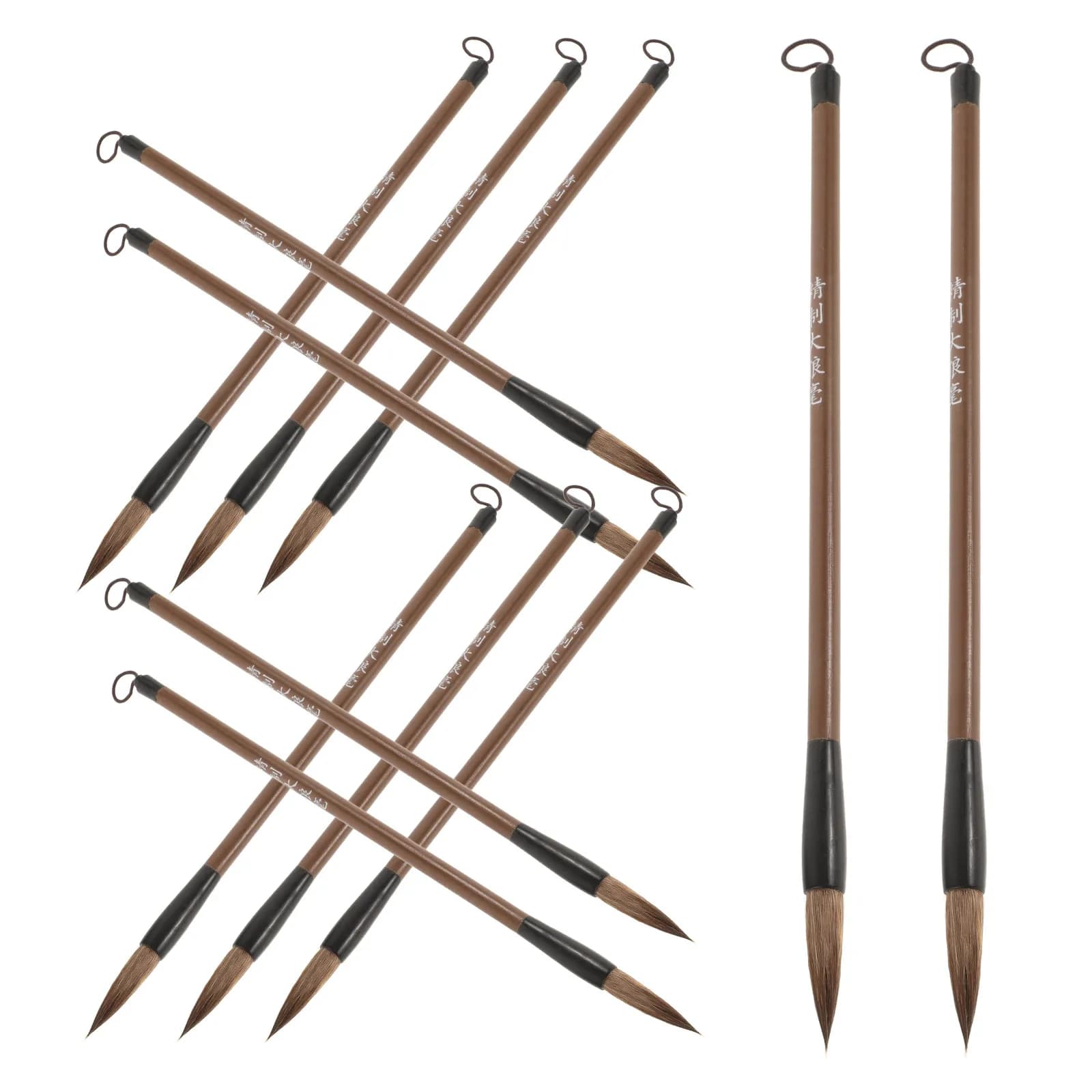 12pcs Chinese Calligraphy Set Sturdy Writing Brush For Chinese Painting Ink Brush Regular Running Semicursive Script Art Tool