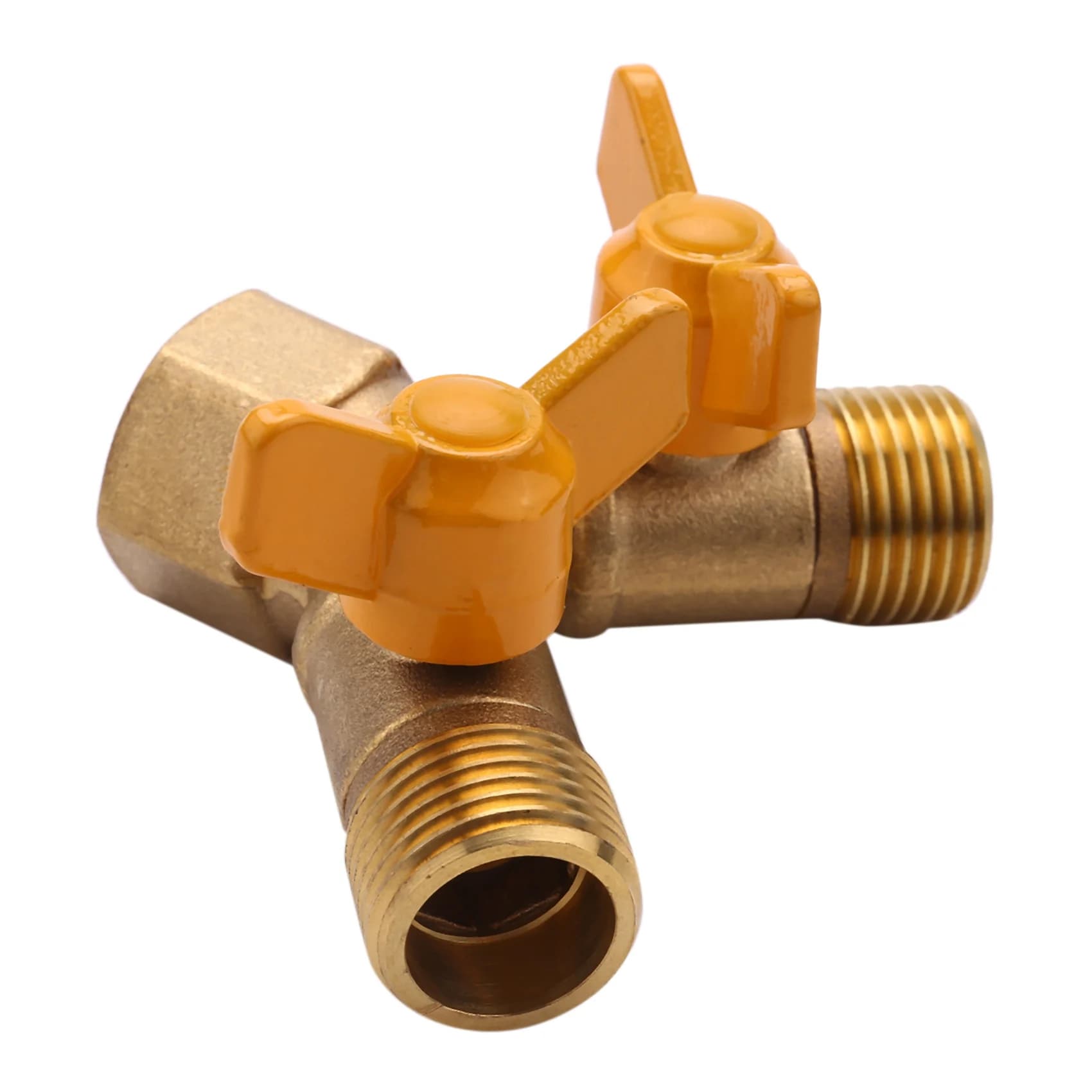 2-way 1/2 inch garden faucet adapter with pipe divider and adapter for outdoor irrigation