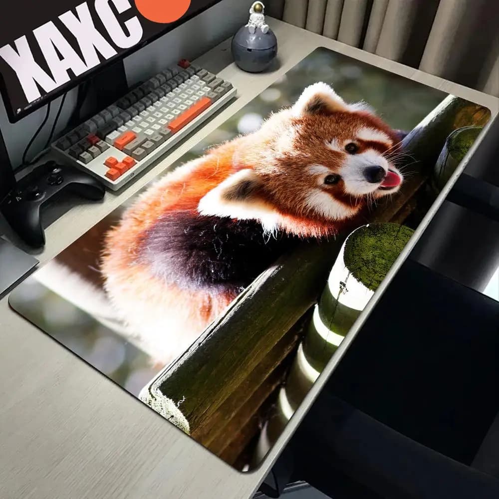 Tappetino per mouse HD Gaming Cute red Panda 900x400x4mm, tappetino da scrivania HD, tappetino per tastiera da gioco esteso, tappetino per mouse XXL da gaming 80x40cm