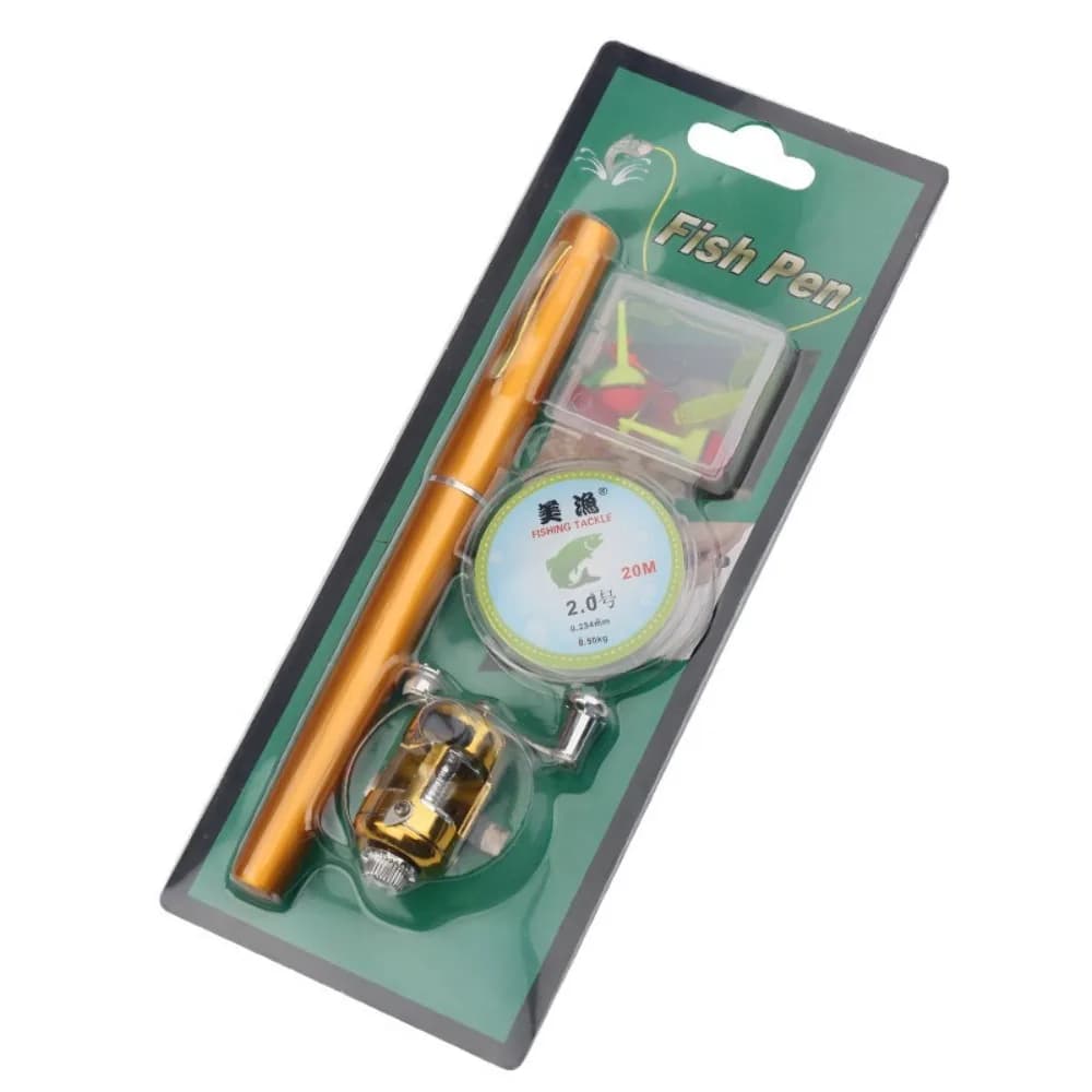 Combined set fishing rod reel Mini portable pen Fishing rod Telescopic pocket pen Fishing rod Fishing accessories Fishing accessories