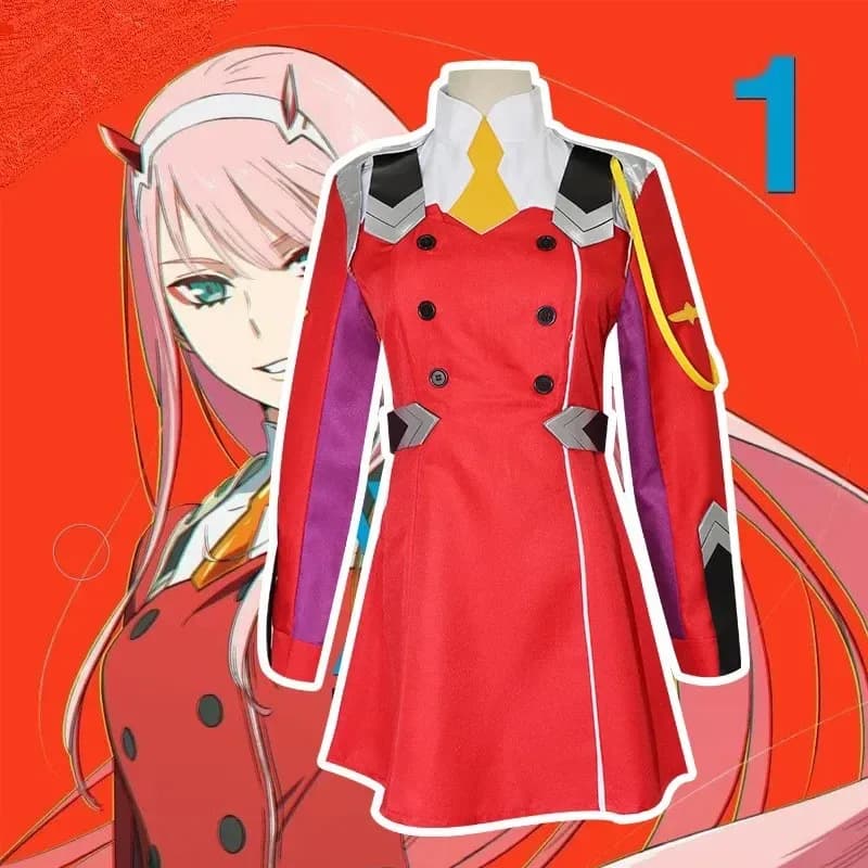 Costumi Cosplay Anime Darling in the Franxx Zero Two 02 Abiti uniformi Parrucca Copricapo Costume di Halloween femminile X;2,F;5