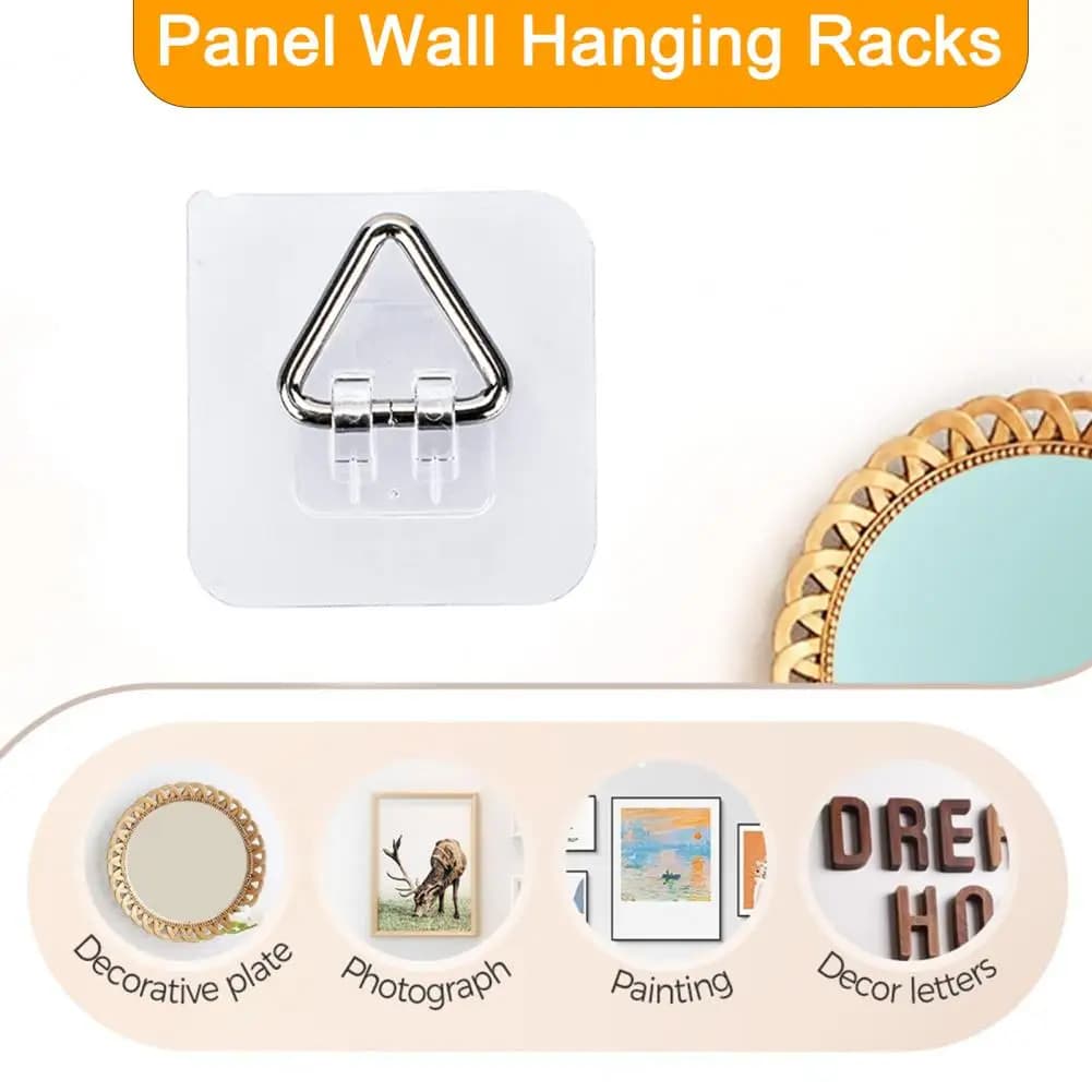 Adhesive Wall Hangers 10/20/30pcs Adhesive Plate Hangers Strong Load-bearing Wall Hooks Easy to Install Picture Hanging Vertical