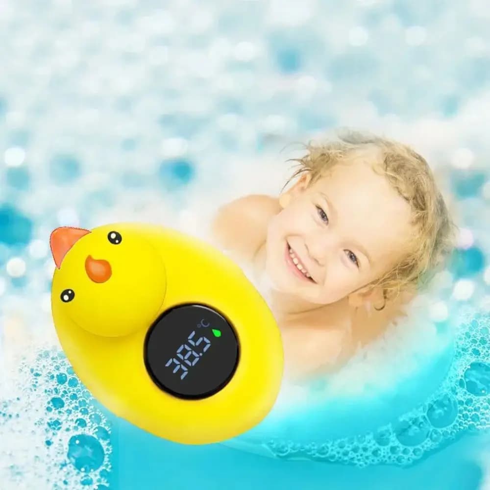 Children's bath thermometer with small yellow duck LED display Digital water temperature sensor for cartoons Waterproof float