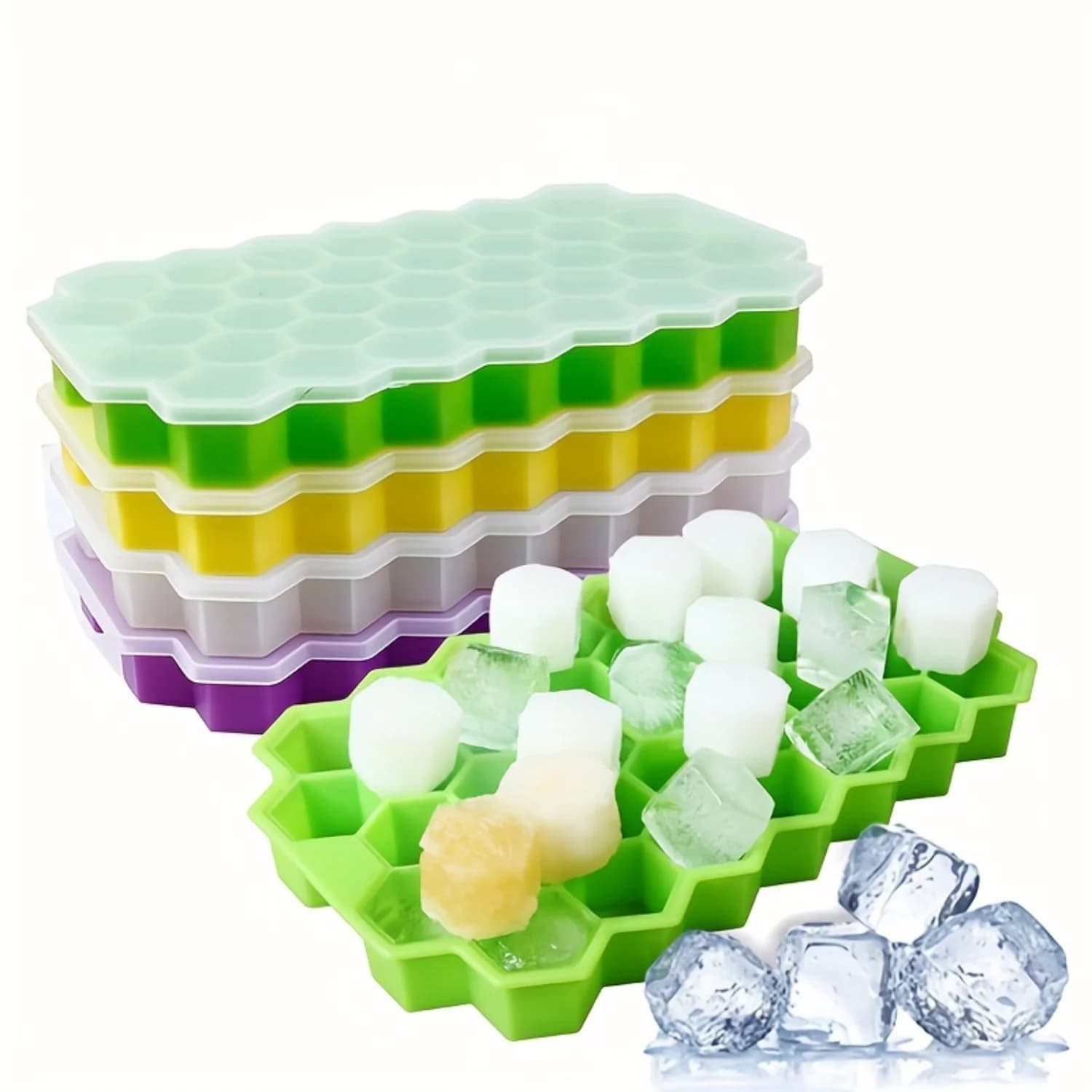 Vassoio per cubetti di ghiaccio a nido d'ape in silicone: stampo flessibile e riutilizzabile per analcoliche, whisky e cocktail