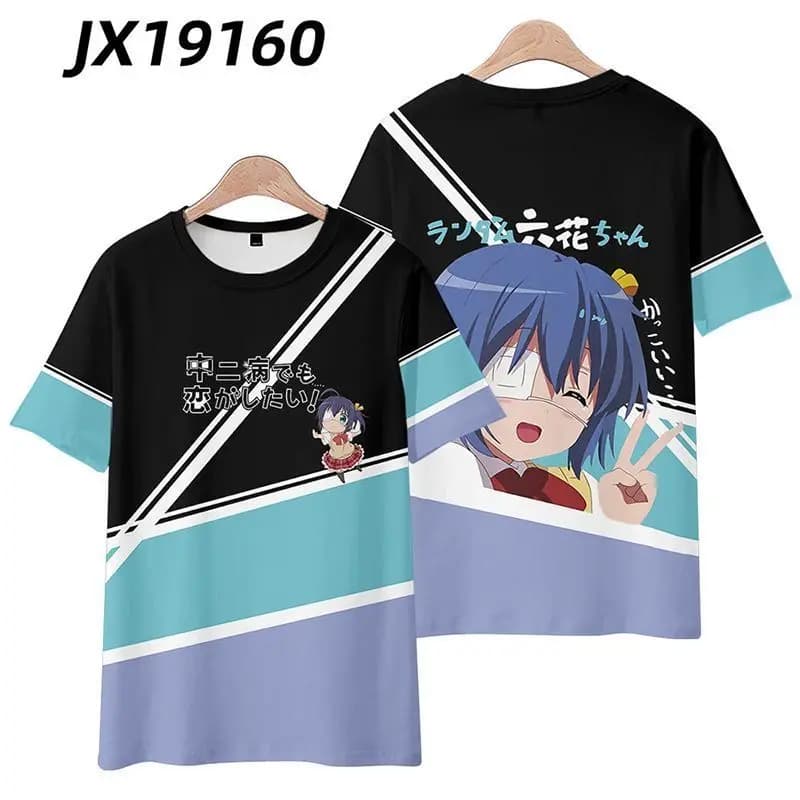 Amore, Chunibyo e altre delusioni! Merchandise Anime, T-shirt estiva personalizzata a maniche corte Kasumigaerui Rikka