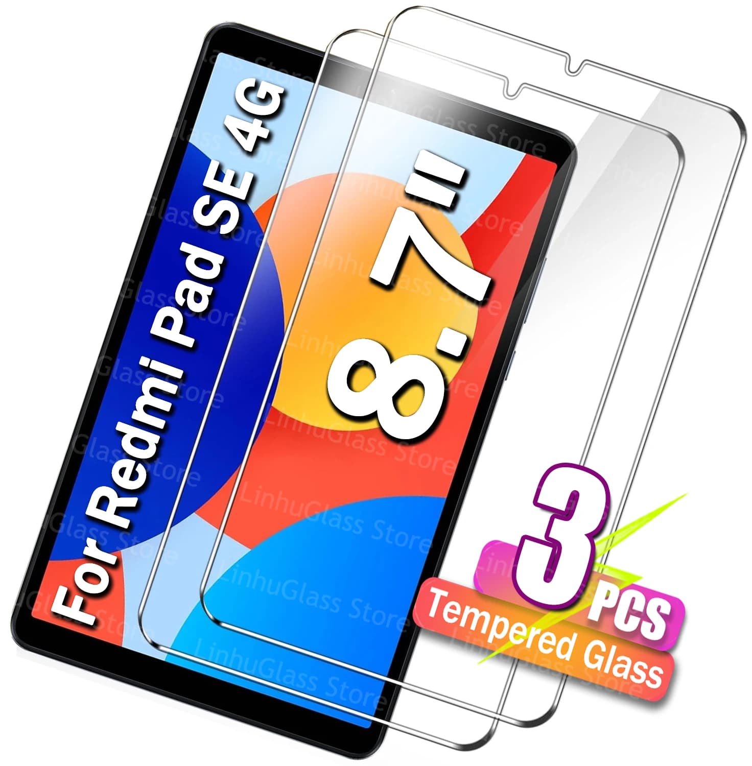 Pellicola protettiva in vetro temperato per tablet da 8,7 pollici per Redmi Pad SE 8,7" (WiFi / 4G) Protezione per lo schermo HD senza bolle Pellicola protettiva anti-impronte