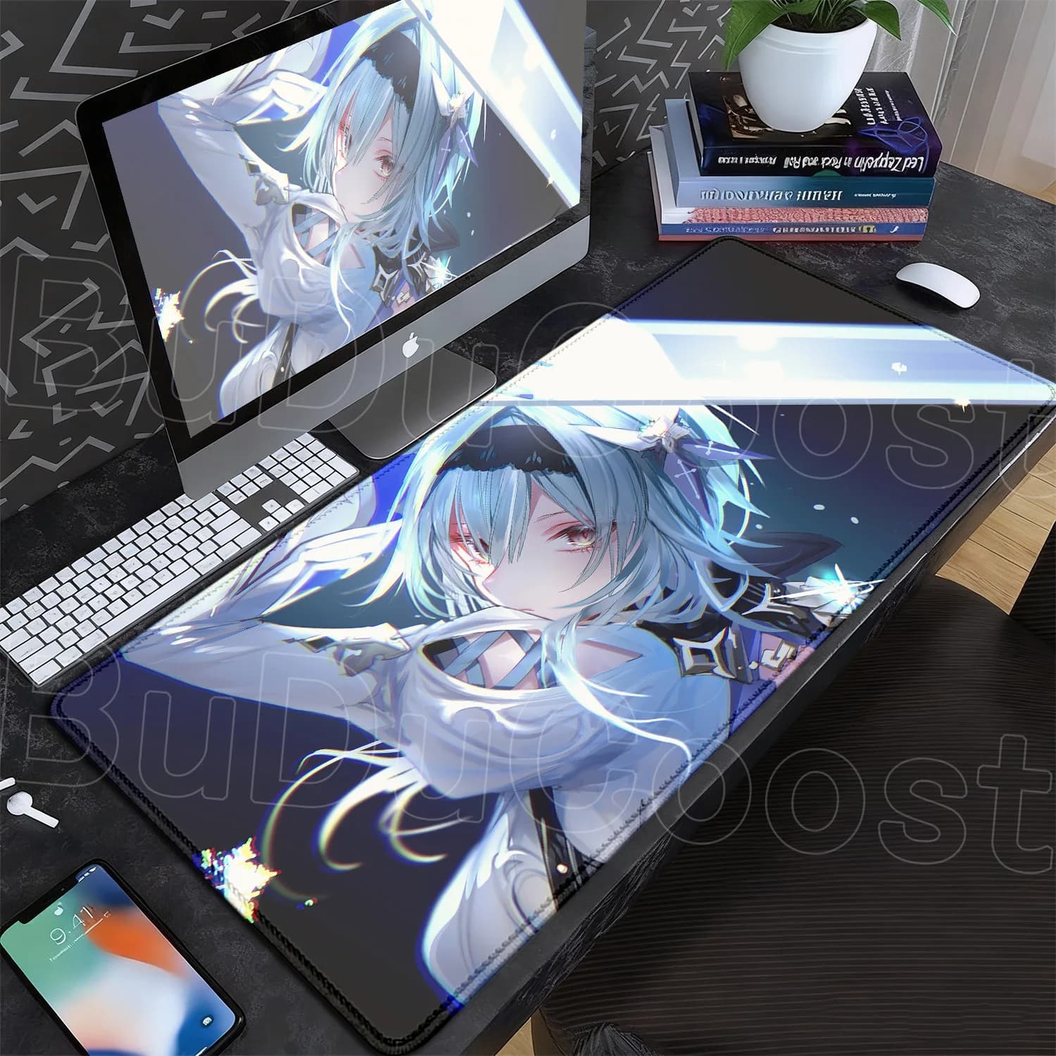 Eula Mouse Pad Non-slip soft HD Speed Rubber Gamer Balance Computer Mat Laptop Office Large XXL Desk mat Game Genshin Mouse pad