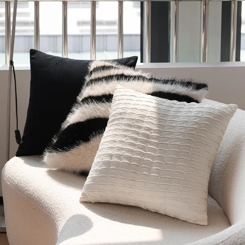 30X50/45x45cm Black White Splicing Throw Pillow Cover Simple Modern Sofa Cushion Waist Cover Home Decoration Pillowcase 2026 New