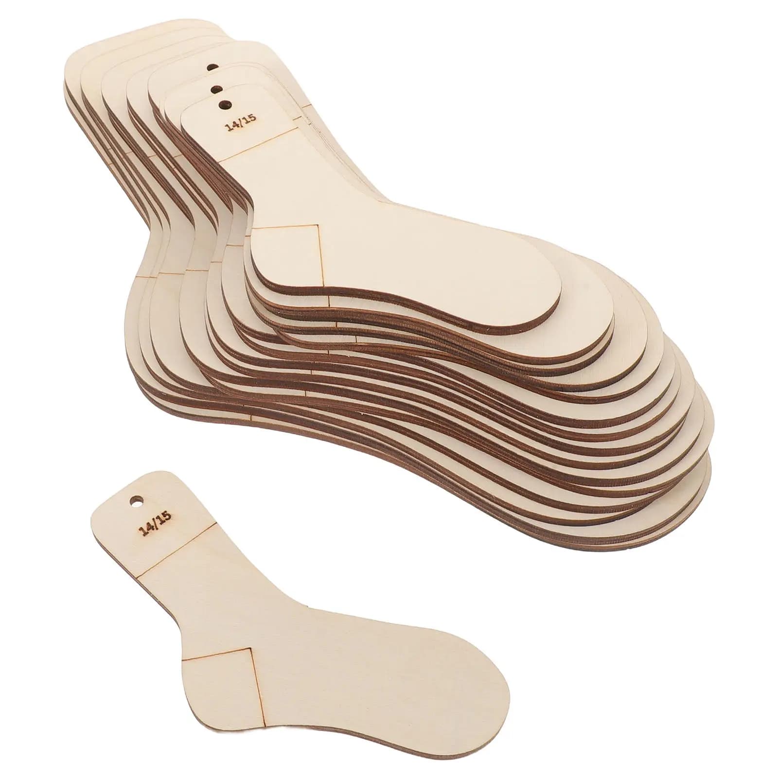 16Pcs Wood Sock Blockers Sock Forms for Knitting Crochet Stocking Display Molds Stretchers Tools Stocking Blockers