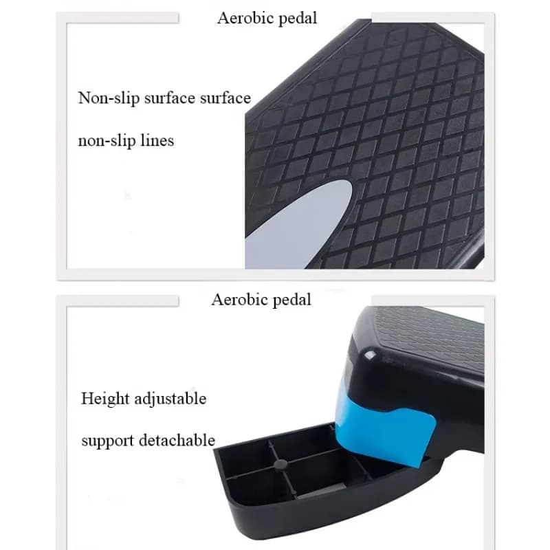 Piattaforme Step Fitness Bicolore Antiscivolo Personalizzabili e Smontabili per Aerobica, con Altezza Regolabile e Piastre Ponderate - Offerta Speciale