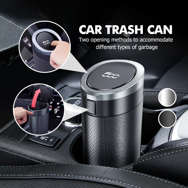 For Fiat Mini Car Trash Can with Lid Center Console Garbage Bin Panda Freemont Linea Strada Ducato Egea Croma Abarth