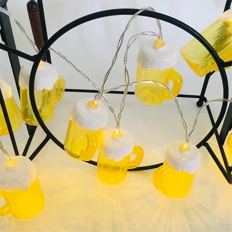 Led Beer Mug String Lights hhhanging Lights per feste e ristoranti decorazione luci notturne Fairy Lights 606