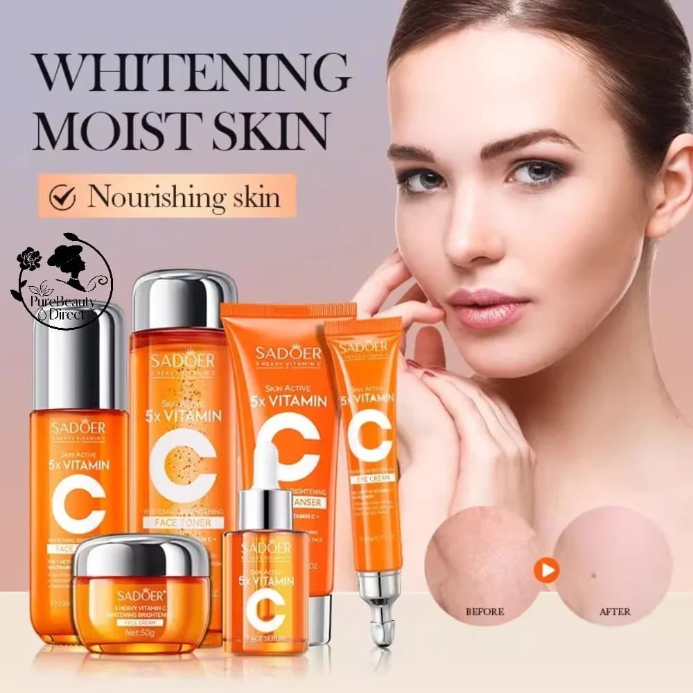SADOER Cream Eluminant Essence to Vitamin C, Sprinkles the Scures, Reduces the Pores, Antioxidant, Uniforms the Skin Tone, White Skin Care