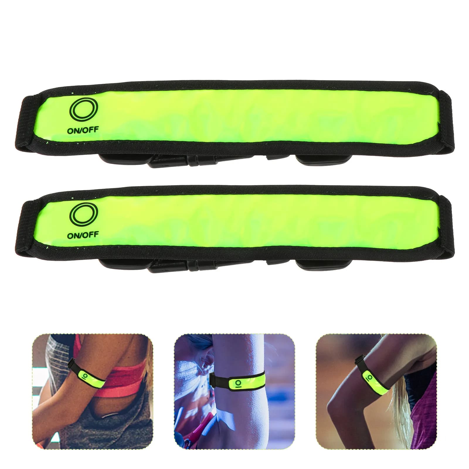 2Pcs LED Reflective Armband High Visibility Running Cycling Night Safety Wristbands Reflective Strip Bands Reflector Belt