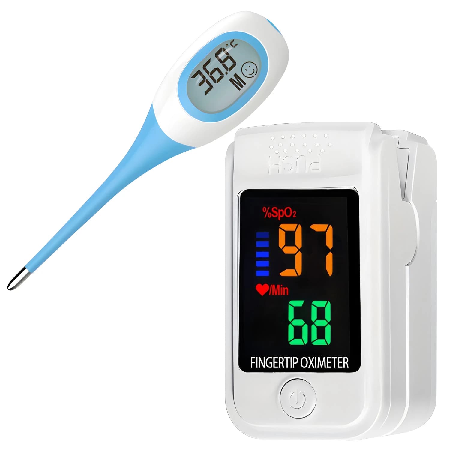 Thermometer Accurate Oral Armpit Temperature Forehead Thermometer Fast Reading Or Fingertip Oximeter Medical SpO2 PR Monitor