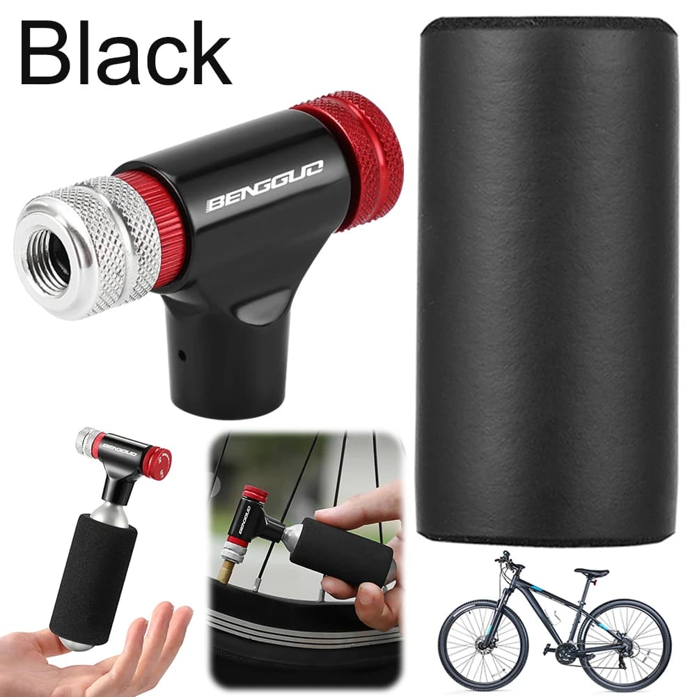 Pompa CO2 per pneumatici bici con copertura in spugna, mini iniettore CO2 per biciclette e palloni da basket