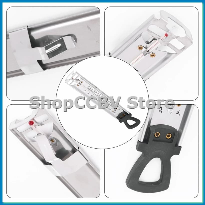 Thermometer for candies/gellets/fry, stainless steel, with clip attachment for pot and quick reference temperature guide A50M