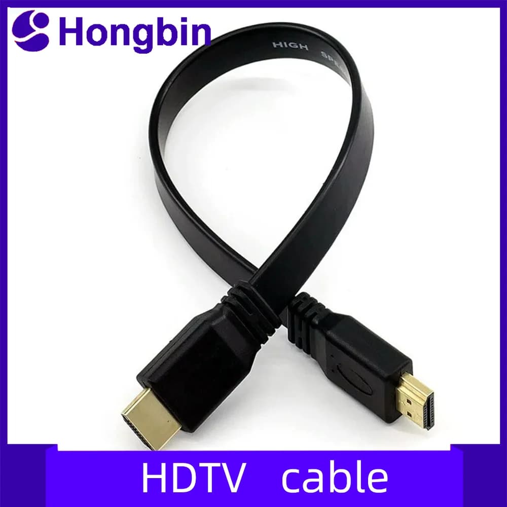 HDMI-Compatible Cable Full HD Short HDMI Male to Male Plug Flat Cable Cord for Audio Video HDTV TV PS3 0.3M 0.5M 1M
