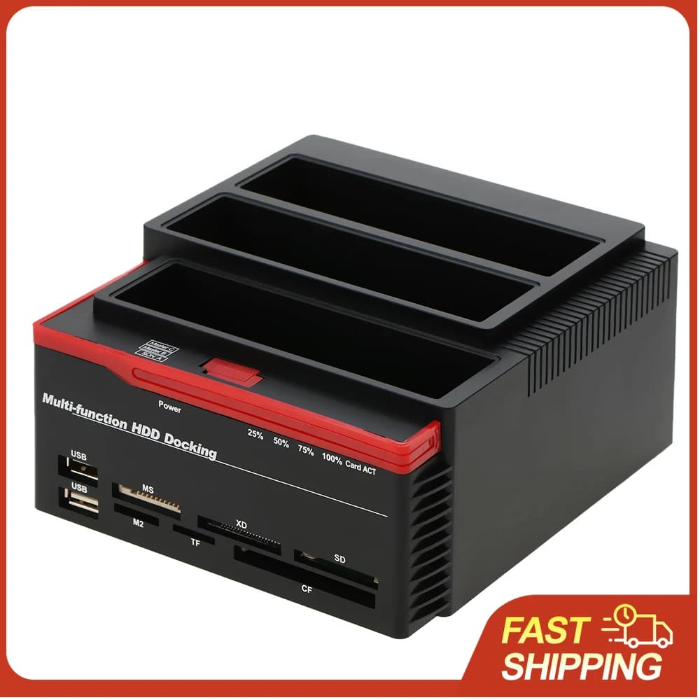 Docking Station HDD Multifunzionale per Dischi Rigidi 2.5/3.5" IDE e SATA, Base USB 3.0, Docking Station HDD a Tre Slot
