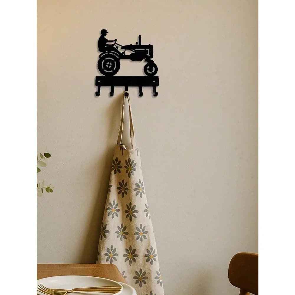 Portachiavi Rustico in Legno da 6 Pollici con 5 Ganci - Organizzatore da Parete Stile Fattoria per Ingresso